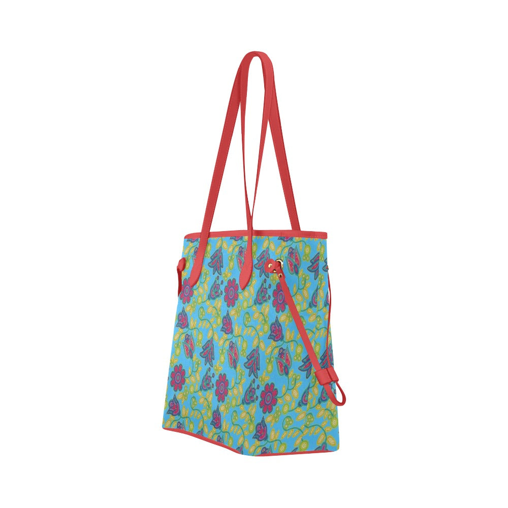 Beaded Nouveau Lime Clover Canvas Tote Bag