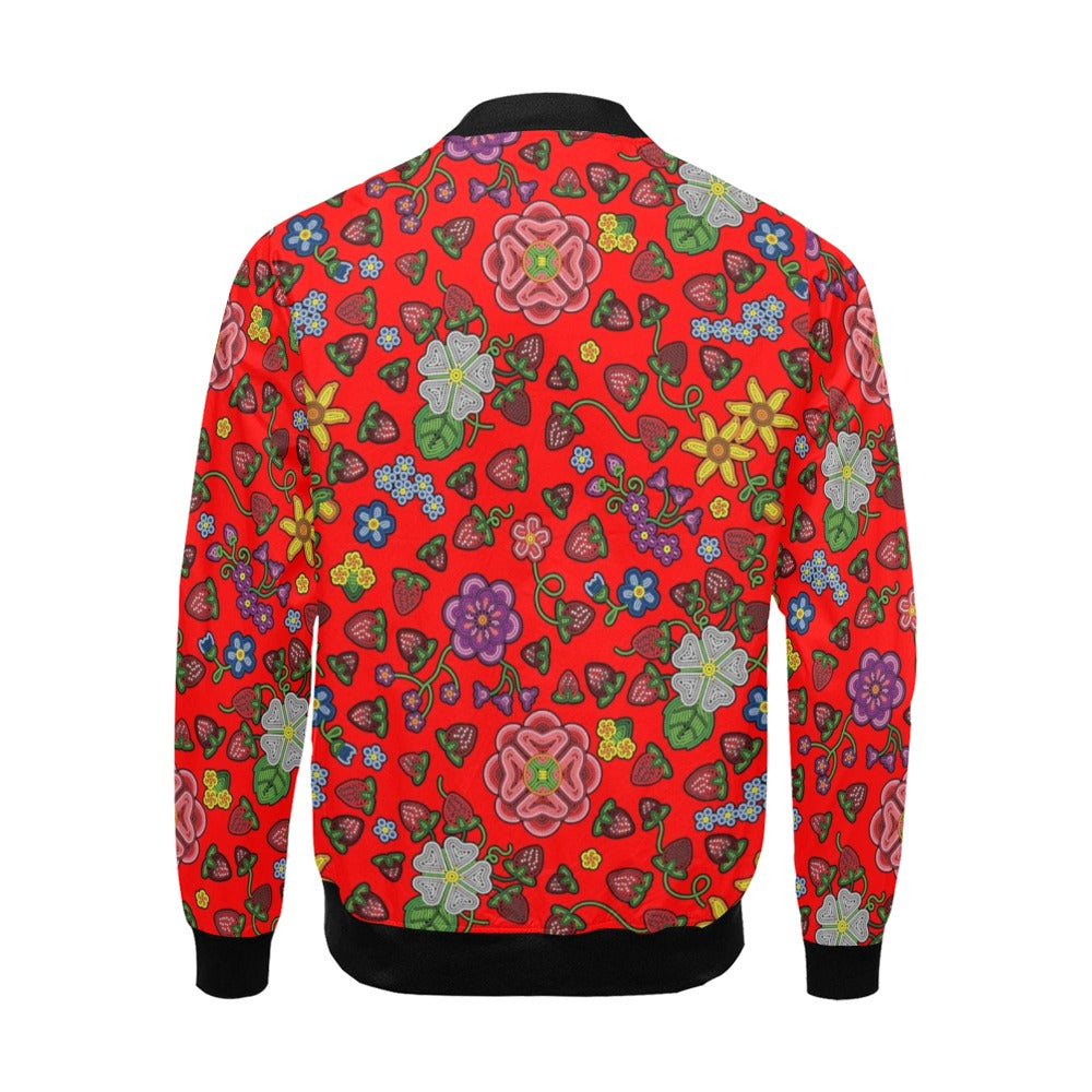 Berry Pop Fire All Over Print Bomber Jacket for Men