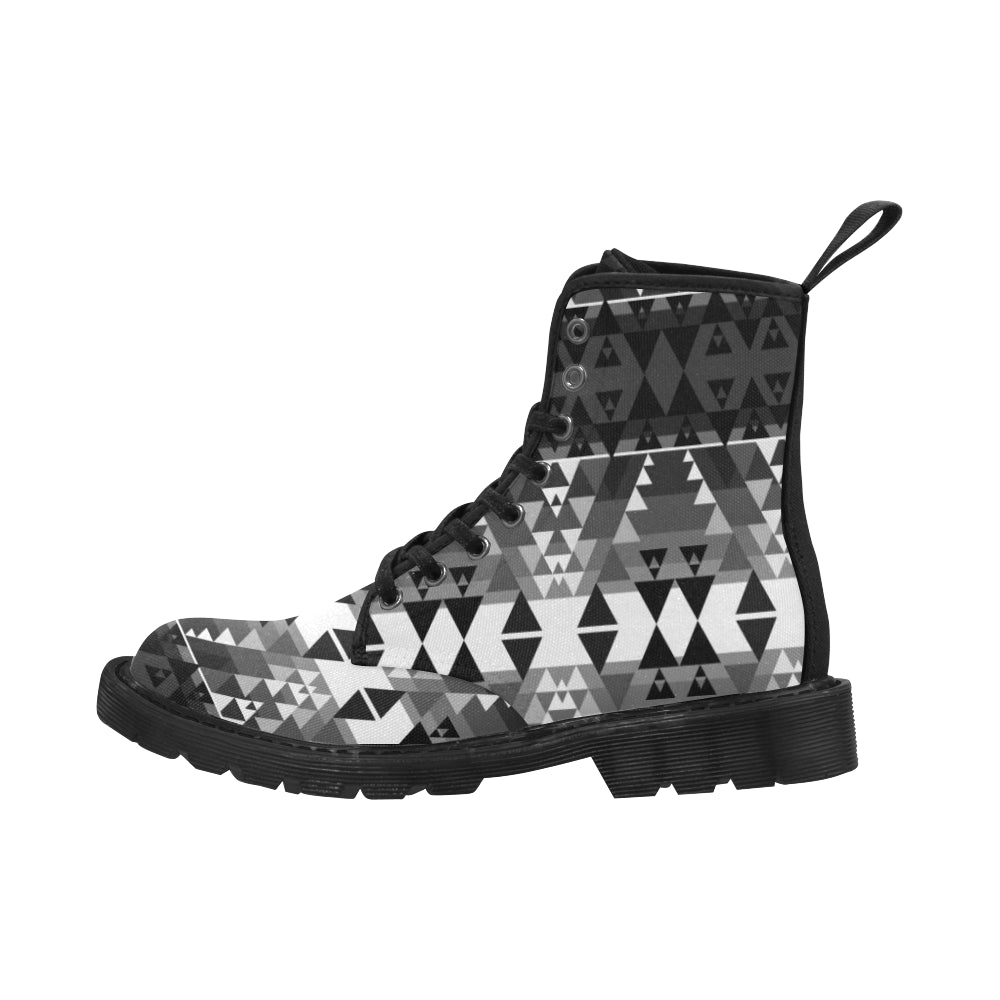 Writing on Stone Black and White Boots for Women (Black)