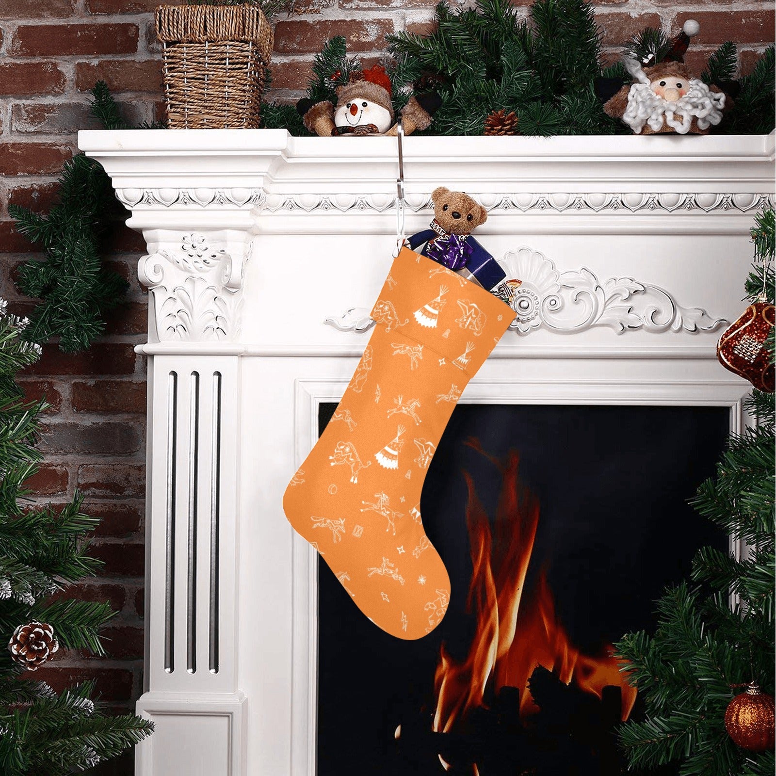 Ledger Dabbles Orange Christmas Stocking