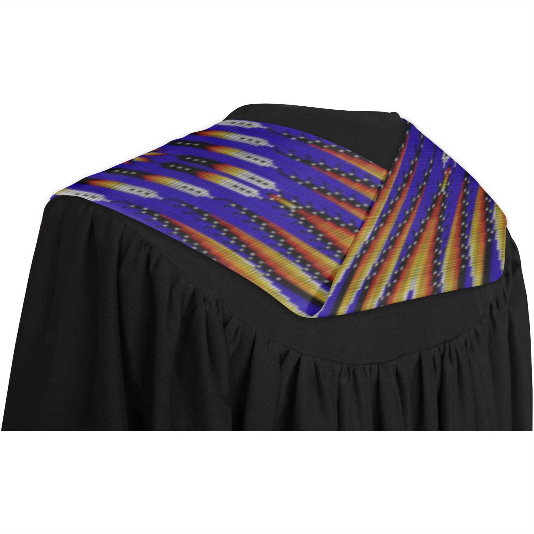 Fire Feather Blue Graduation Stole