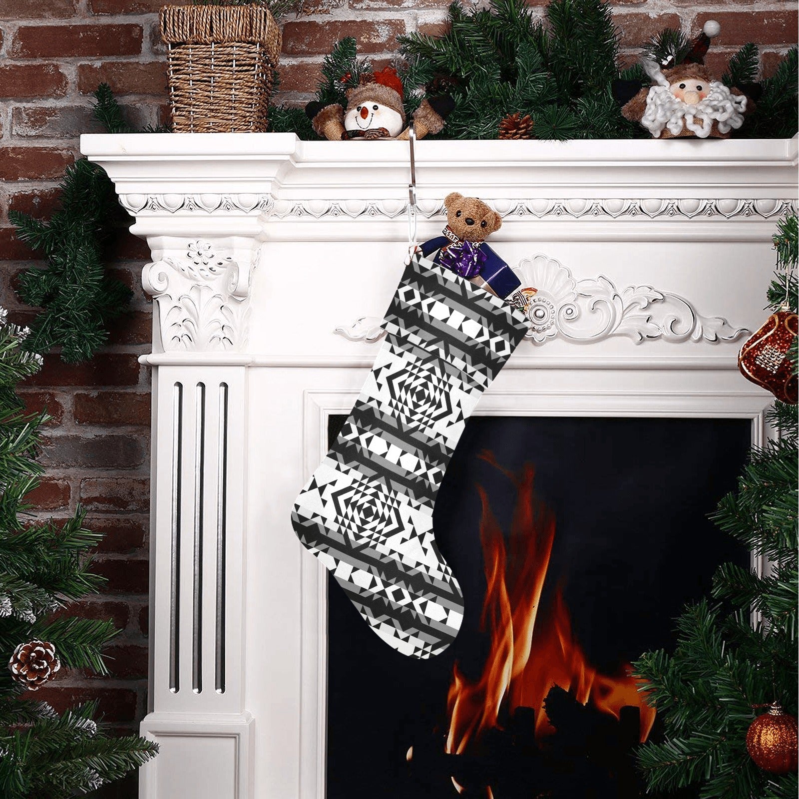 Black Rose Blizzard Christmas Stocking