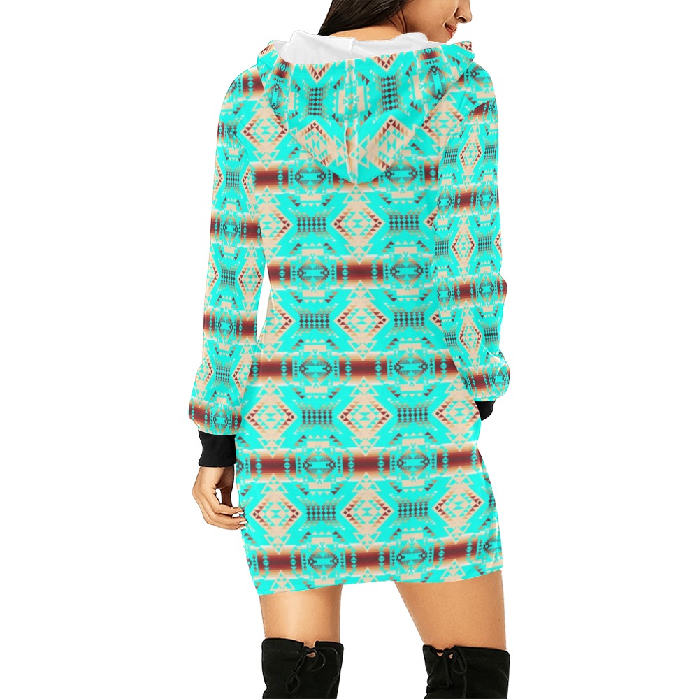 Gathering Earth Turquoise Hoodie Dress