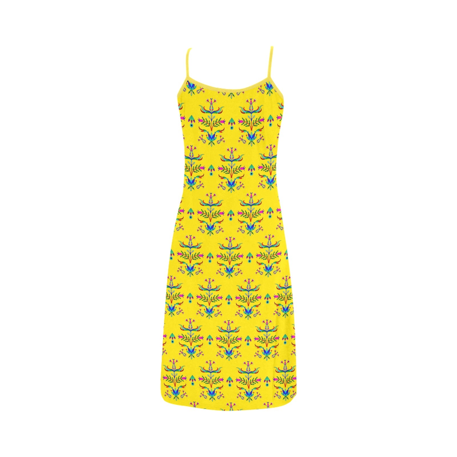Dakota Damask Yellow Alcestis Slip Dress