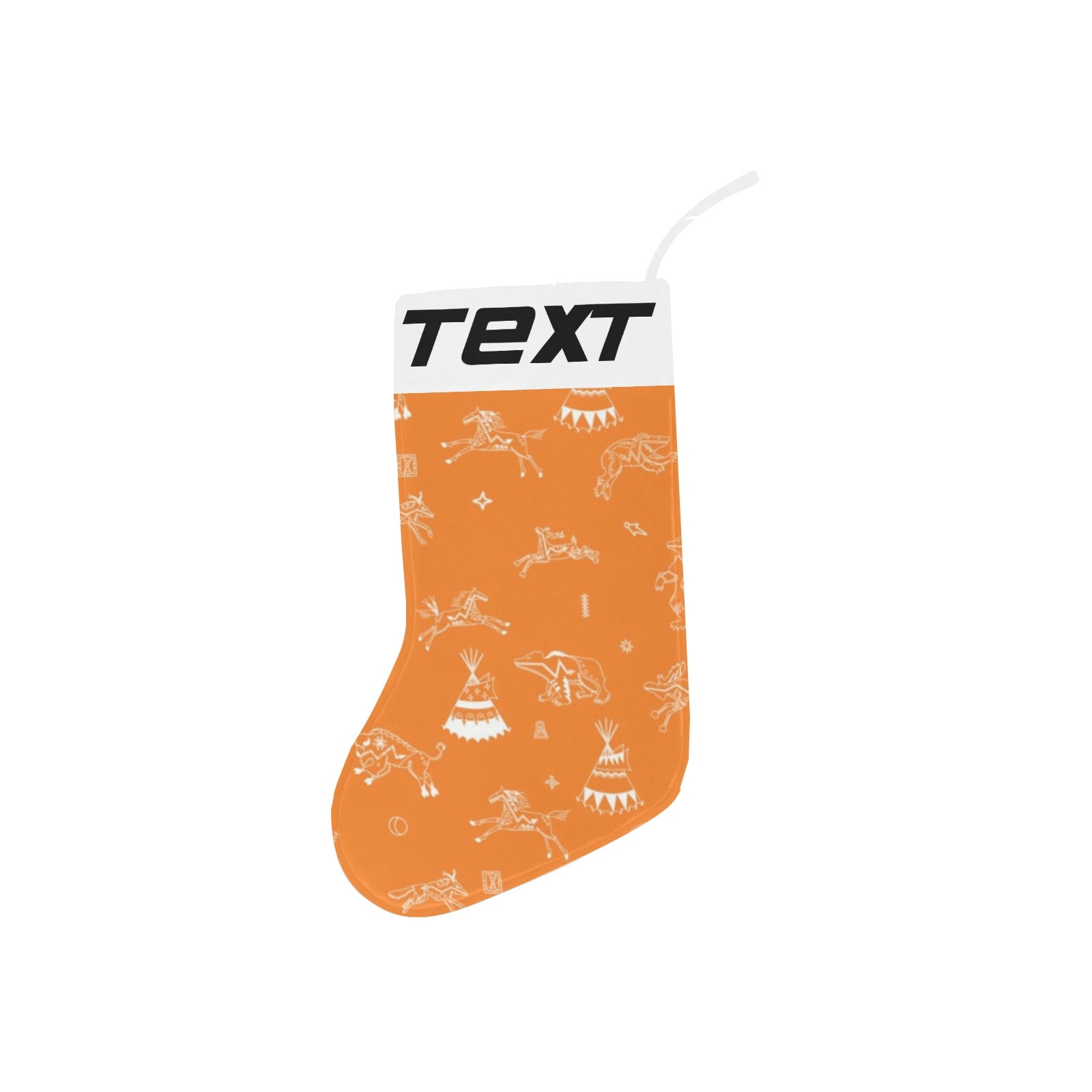 Ledger Dables Orange Christmas Stocking (Custom Text on The Top)