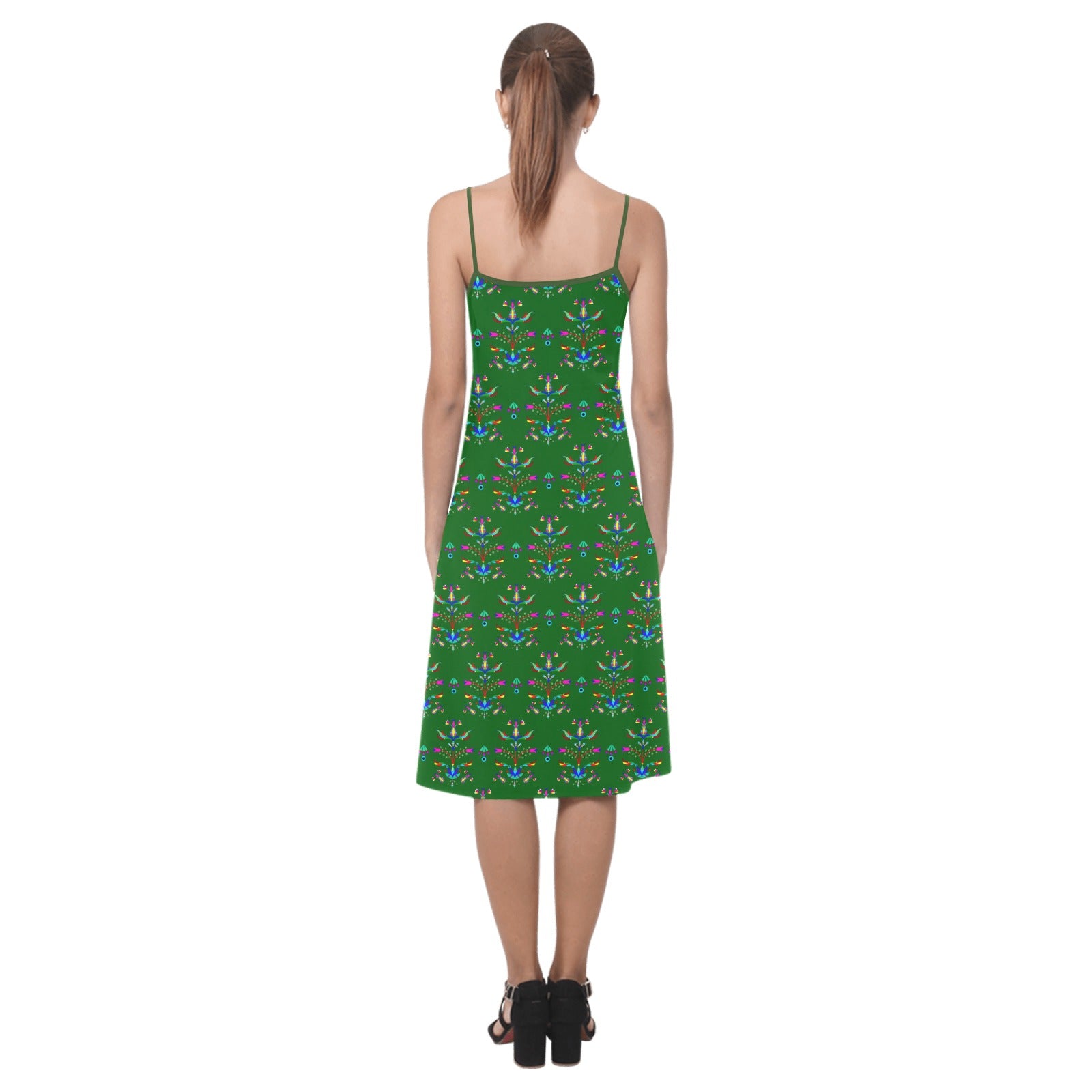 Dakota Damask Green Alcestis Slip Dress