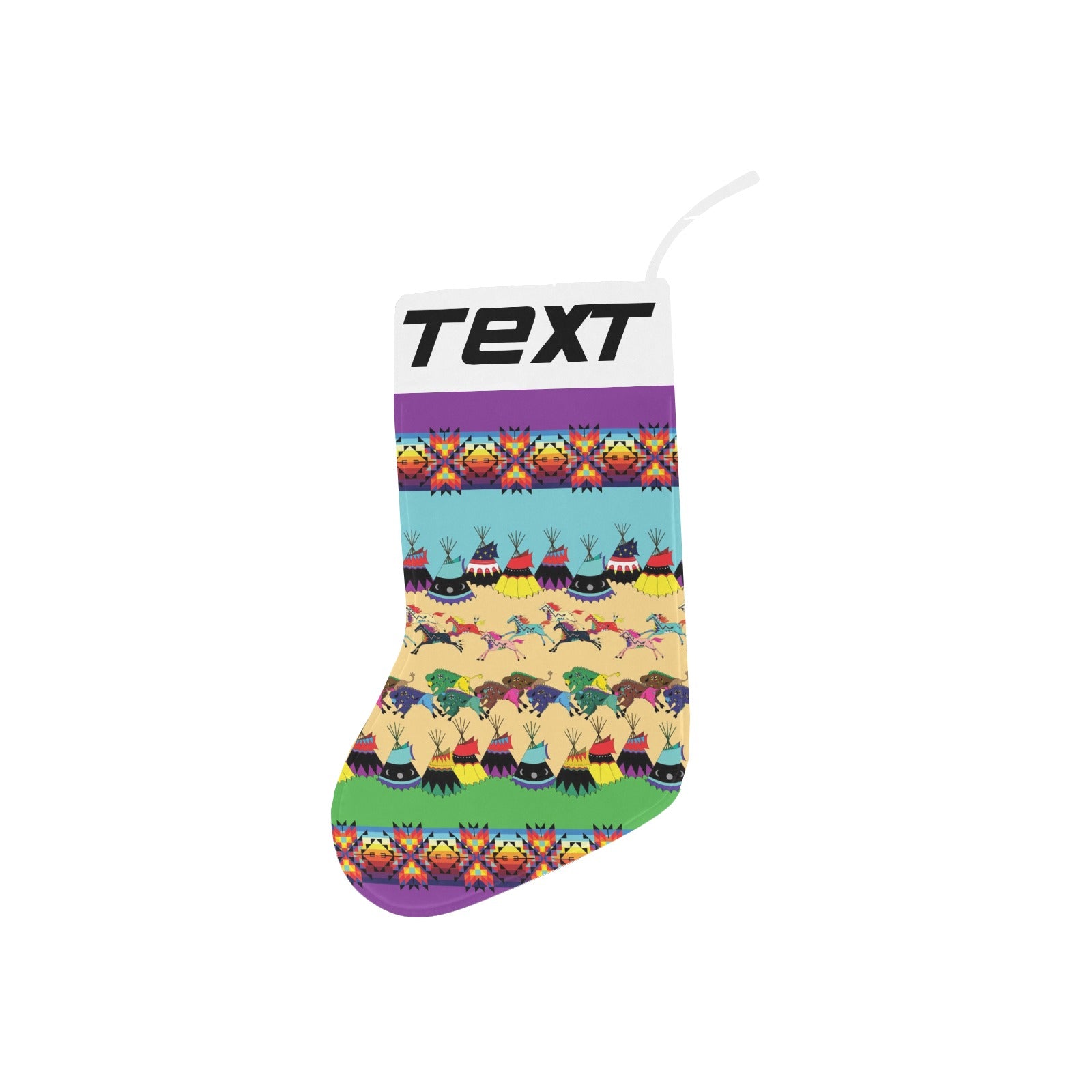 Prairie Bison Christmas Stocking (Custom Text on The Top)