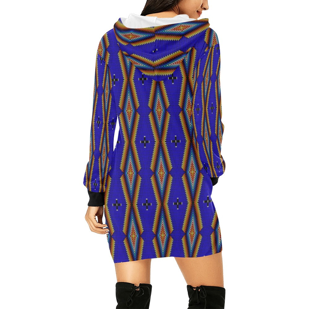 Diamond in the Bluff Blue Hoodie Dress