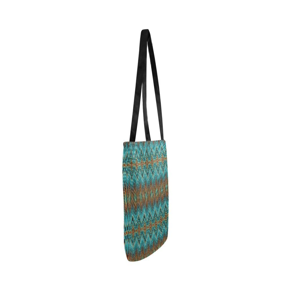 Fire Feather Turquoise Reusable Shopping Bag (Two sides)