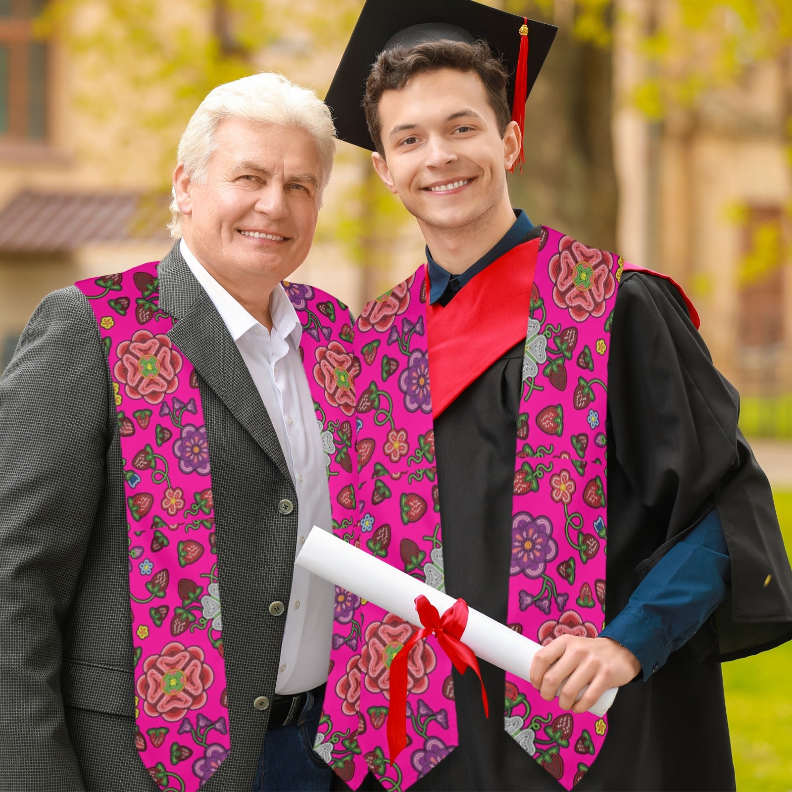 Berry Pop Blush Graduation Stole