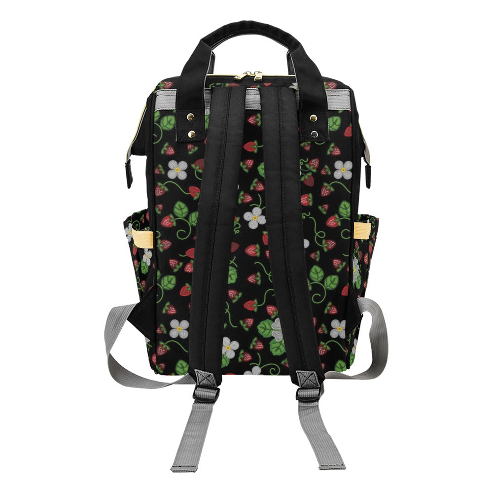 Strawberry Dreams Midnight Multi-Function Diaper Backpack/Diaper Bag