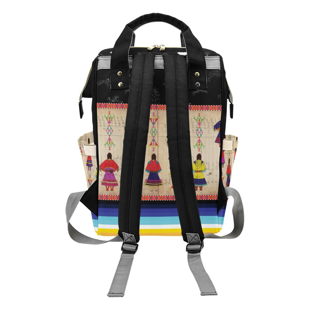 Ledger Round Dance Midnight Multi-Function Diaper Backpack/Diaper Bag