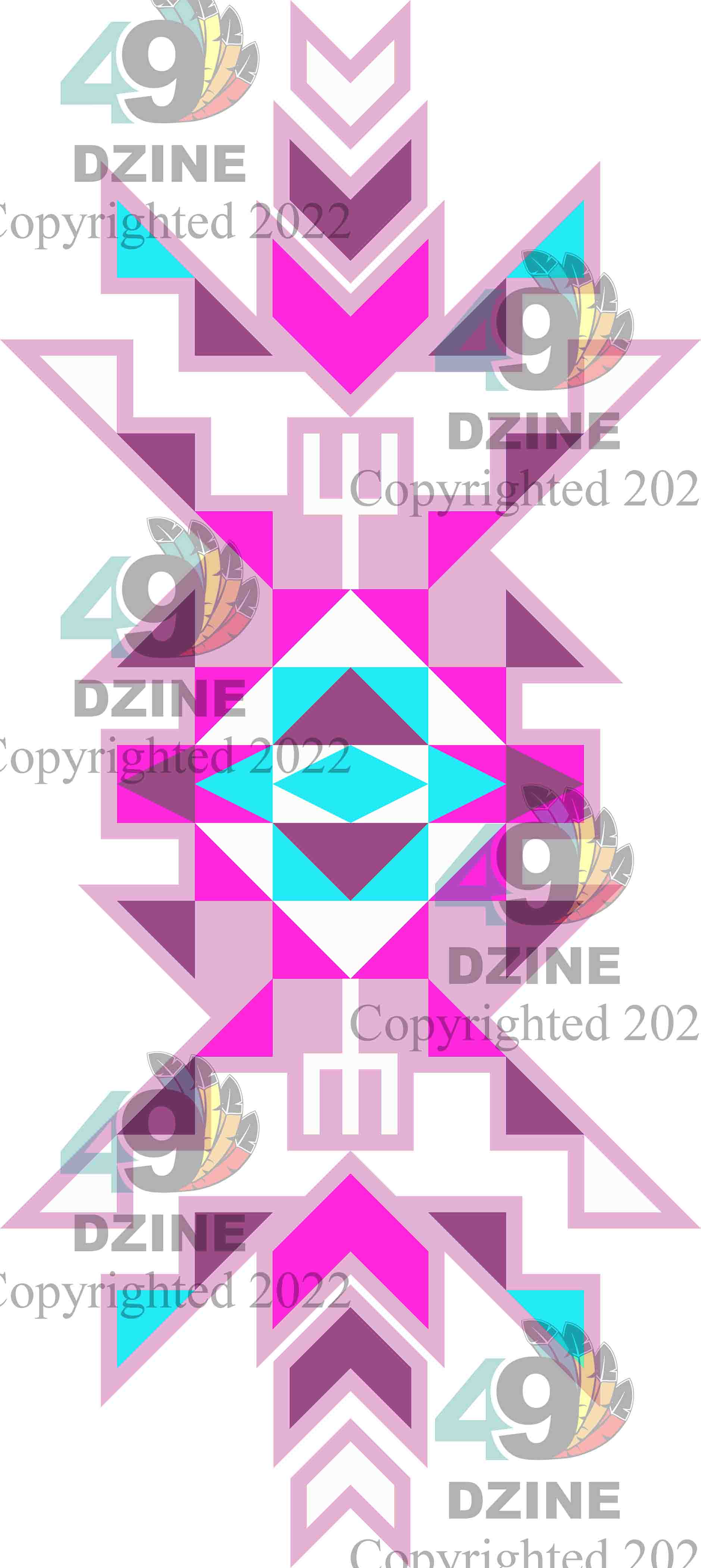 6-inch Geometric Transfer Geo Sunset Transfers 49 Dzine Sunset Geo Pink 