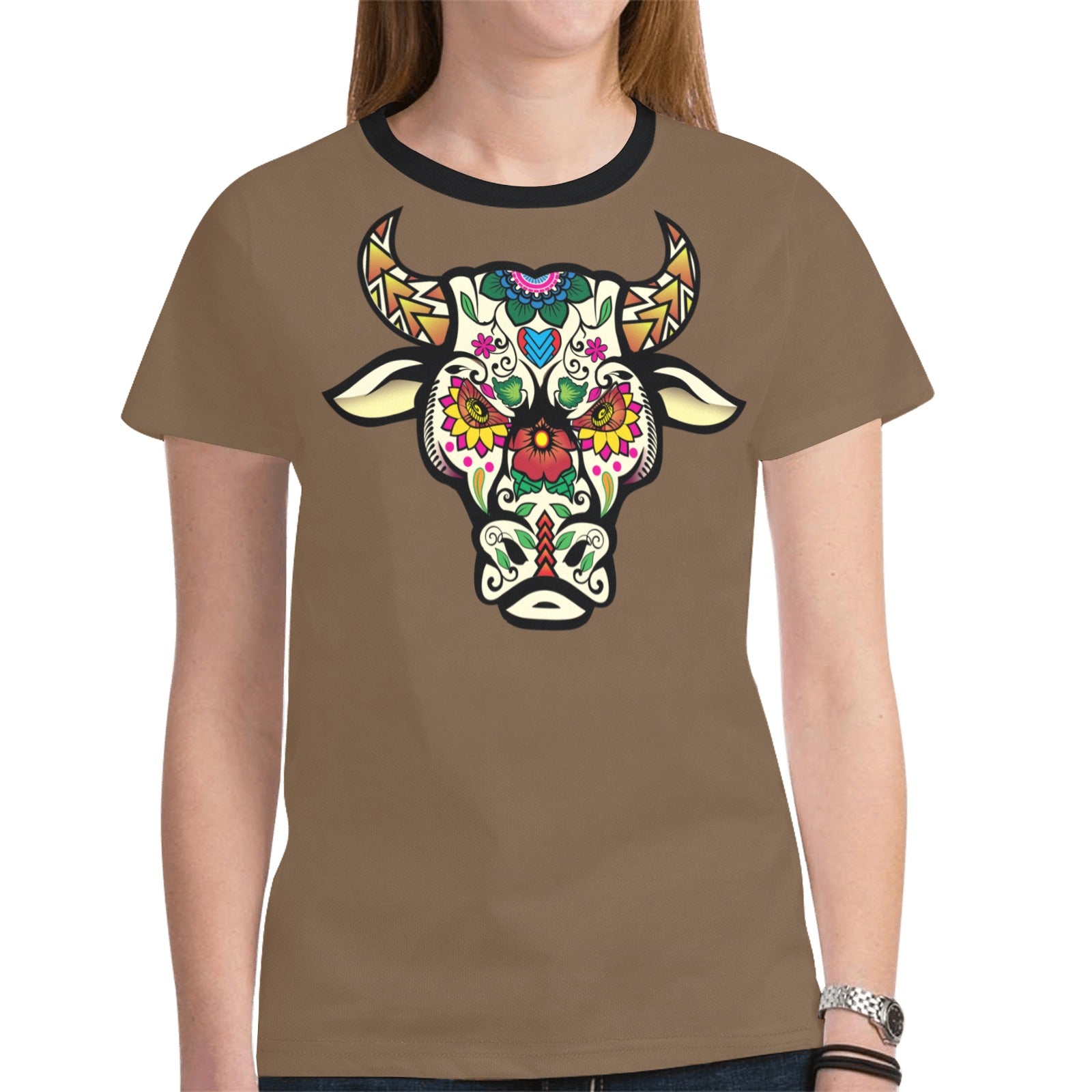 Bull Spirit Guide (Dark Brown) T-shirt for Women