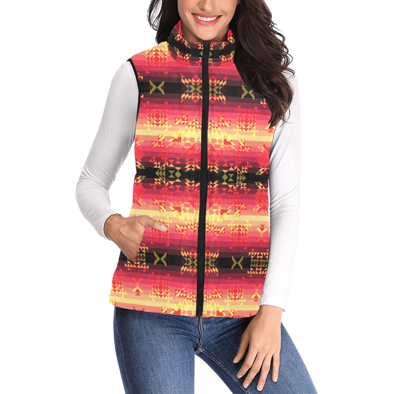 Soleil Fusion Rouge Women's Padded Vest Jacket