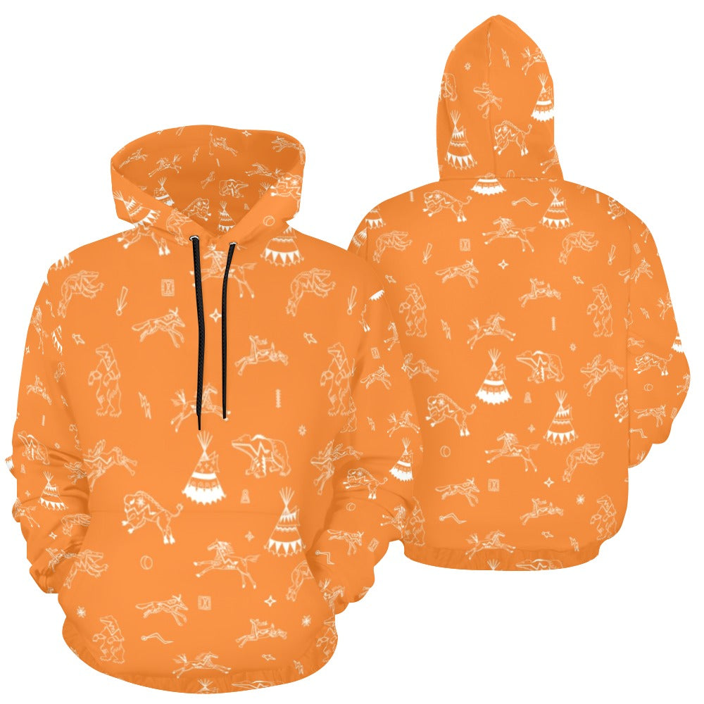 Ledger Dabbles Orange Hoodie for Men (USA Size)