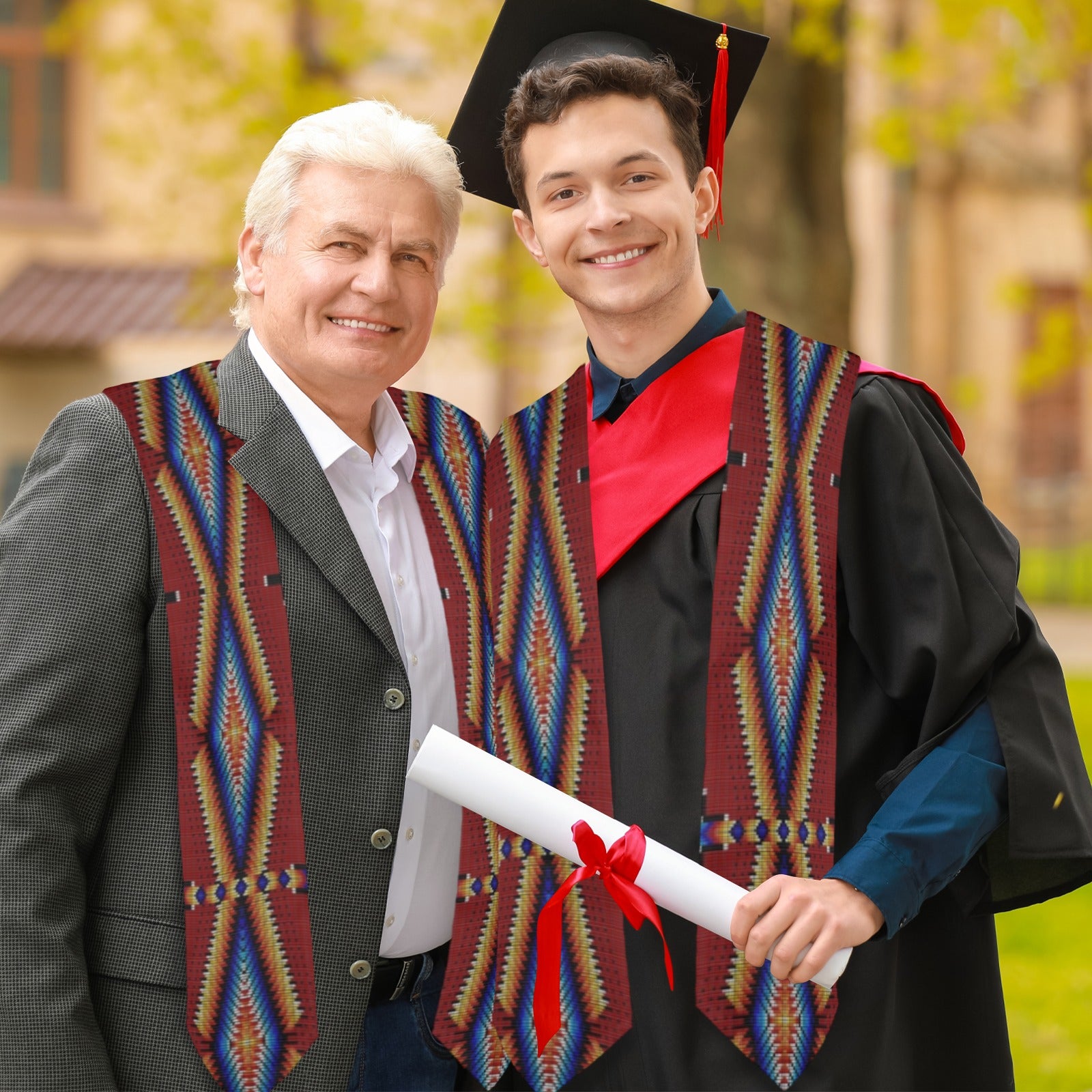 Diamond in the Bluff Red Graduation Stole