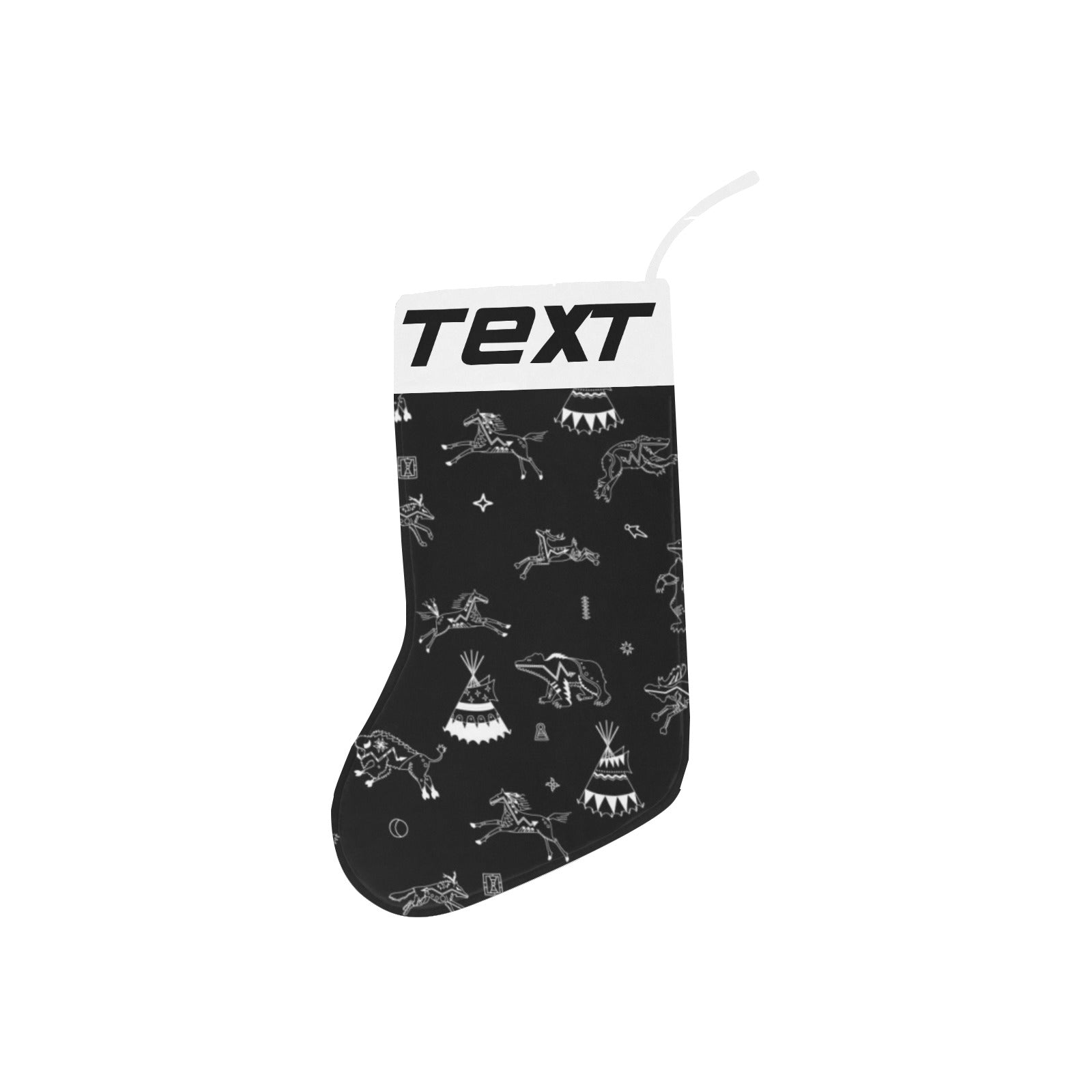 Ledger Dables Black Christmas Stocking (Custom Text on The Top)