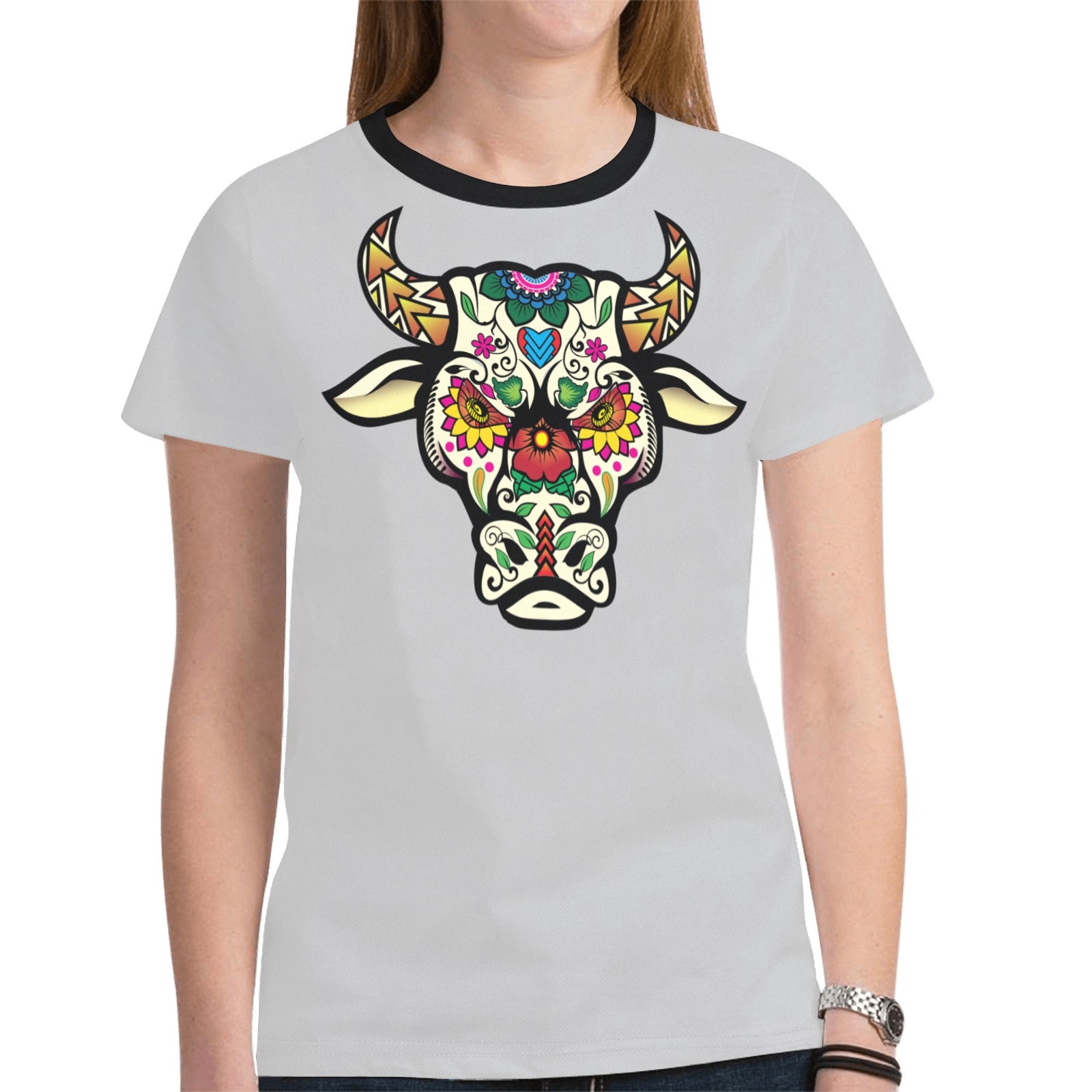Bull Spirit Guide (Gray) T-shirt for Women