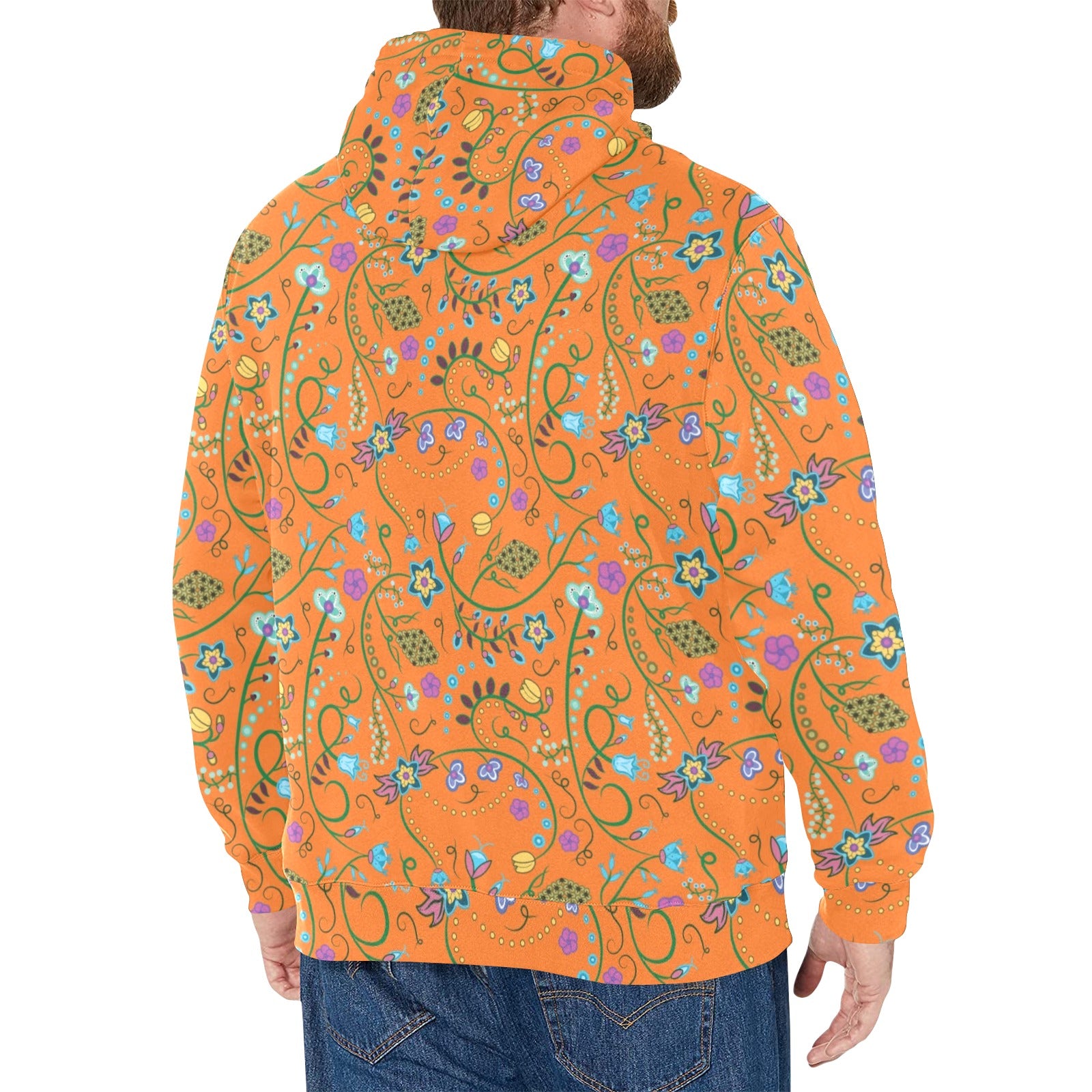 Fresh Fleur Carrot Men's Long Sleeve Fleece Hoodie