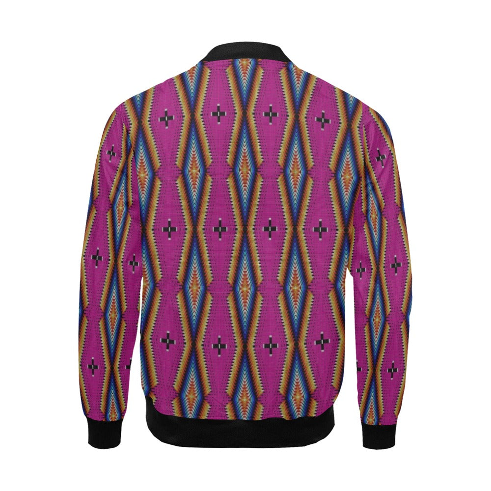 Diamond in the Bluff Pink All Over Print Bomber Jacket for Men