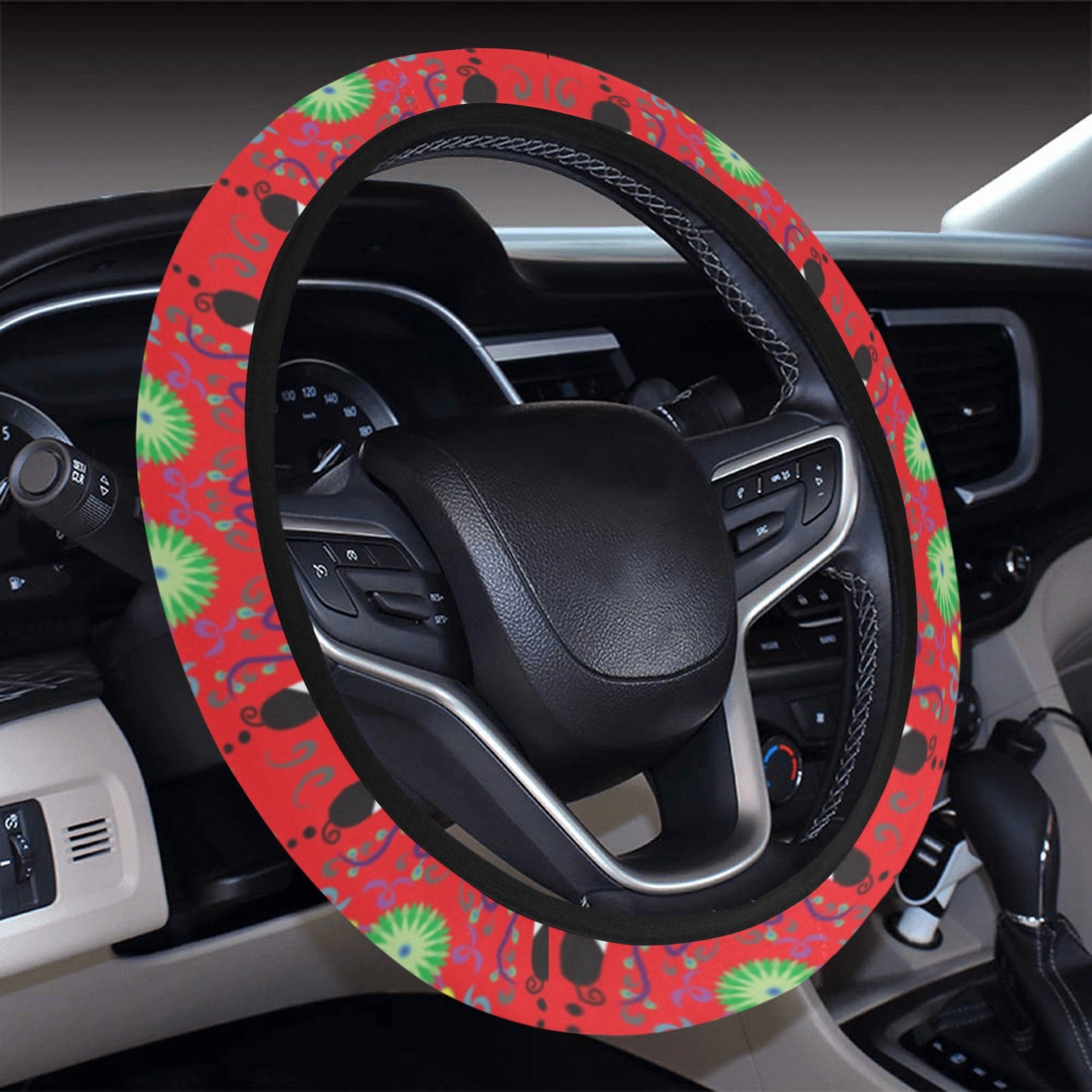 New Growth Vermillion Steering Wheel Cover with Elastic Edge