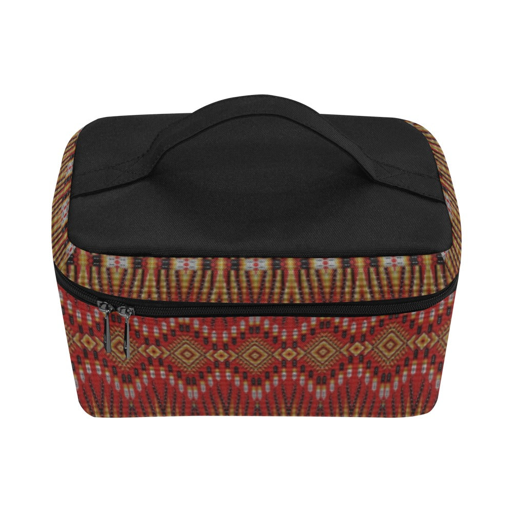 Fire Feather Red Cosmetic Bag/Large