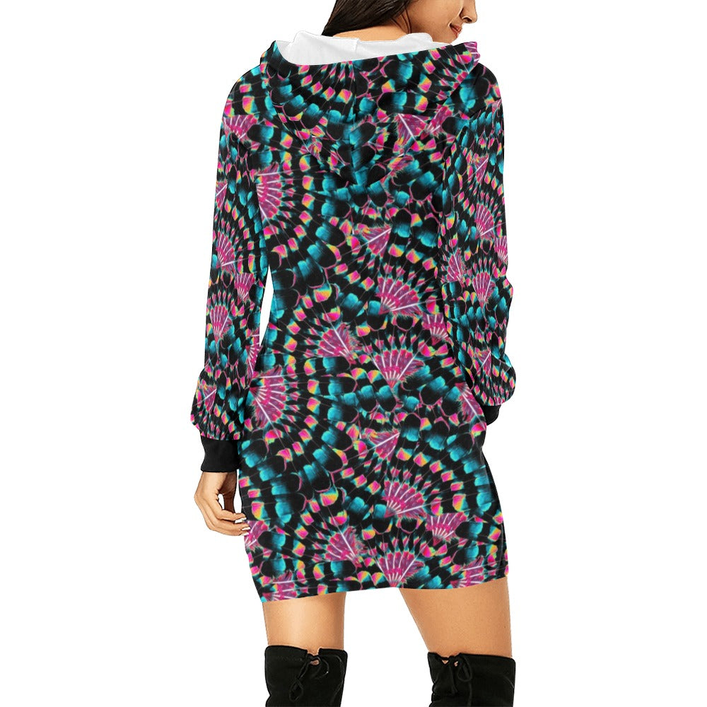 Hawk Feathers Heat Map Hoodie Dress