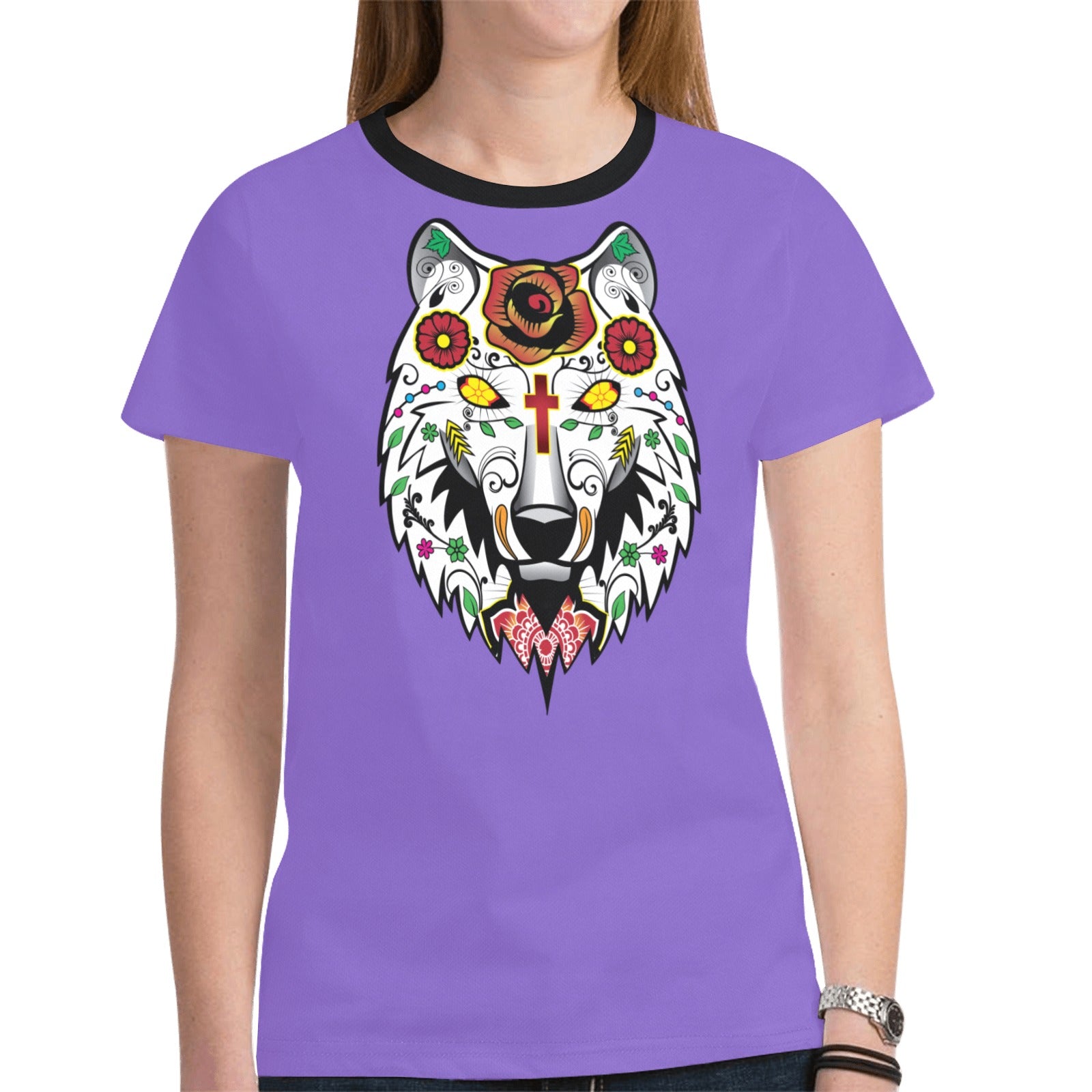Wolf Spirit Guide (Purple) T-shirt for Women