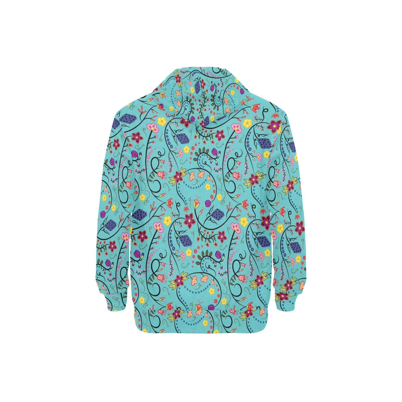 Fresh Fleur Sky Men's Long Sleeve Fleece Hoodie