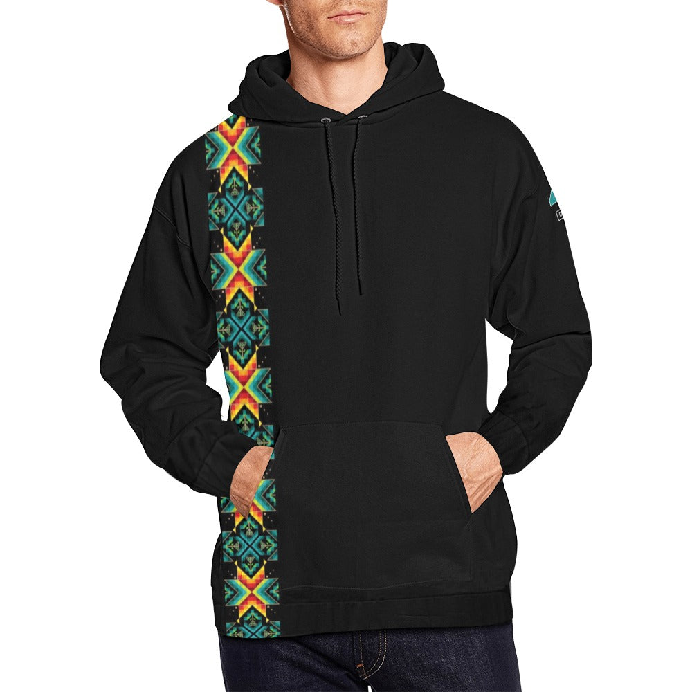 Black Blanket Strip Hoodie for Men (USA Size)