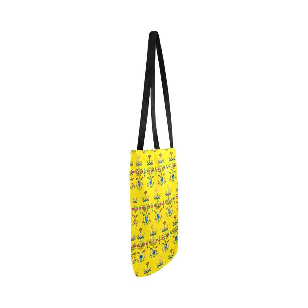 Dakota Damask Yellow Reusable Shopping Bag (Two sides)