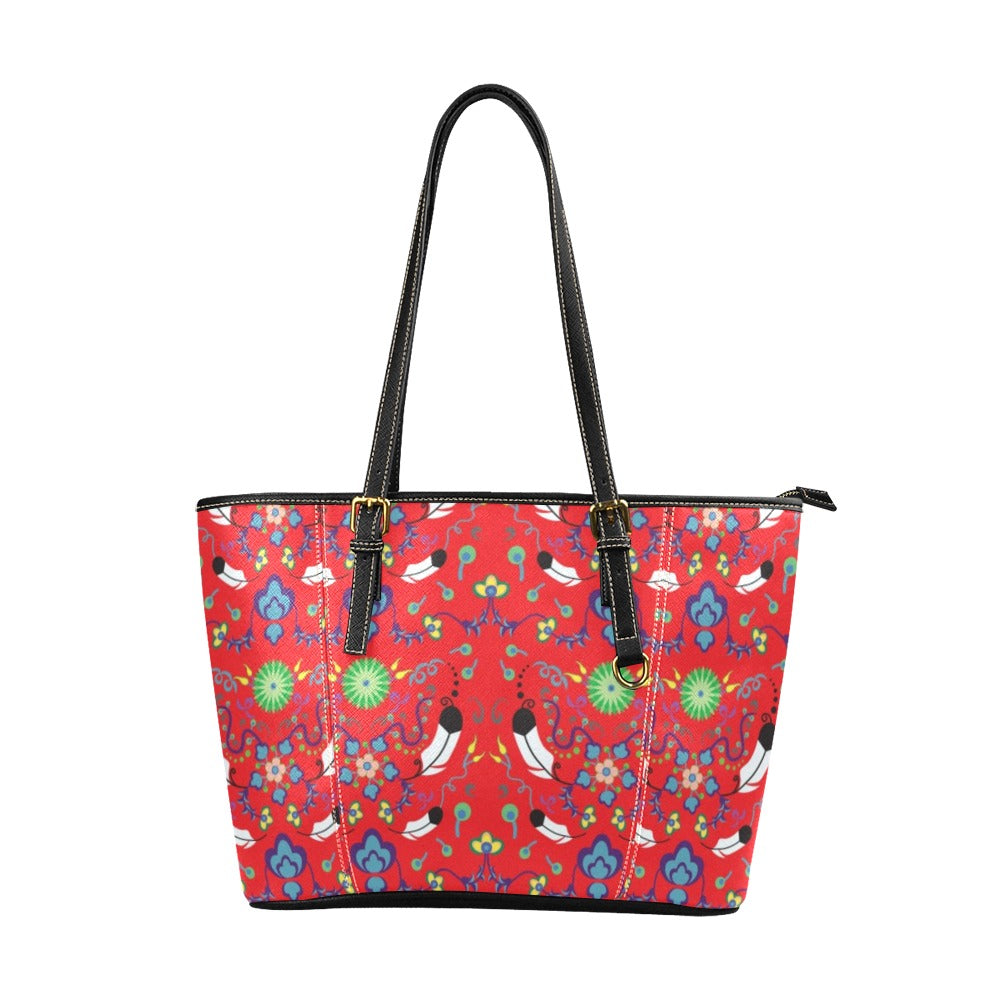 New Growth Vermillion Leather Tote Bag/Large