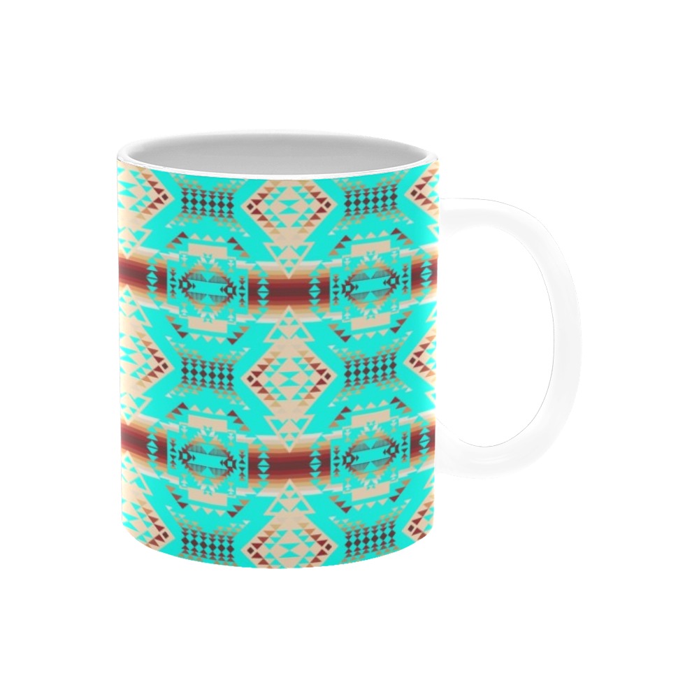 Gathering Earth Turquoise White Mug(11OZ)