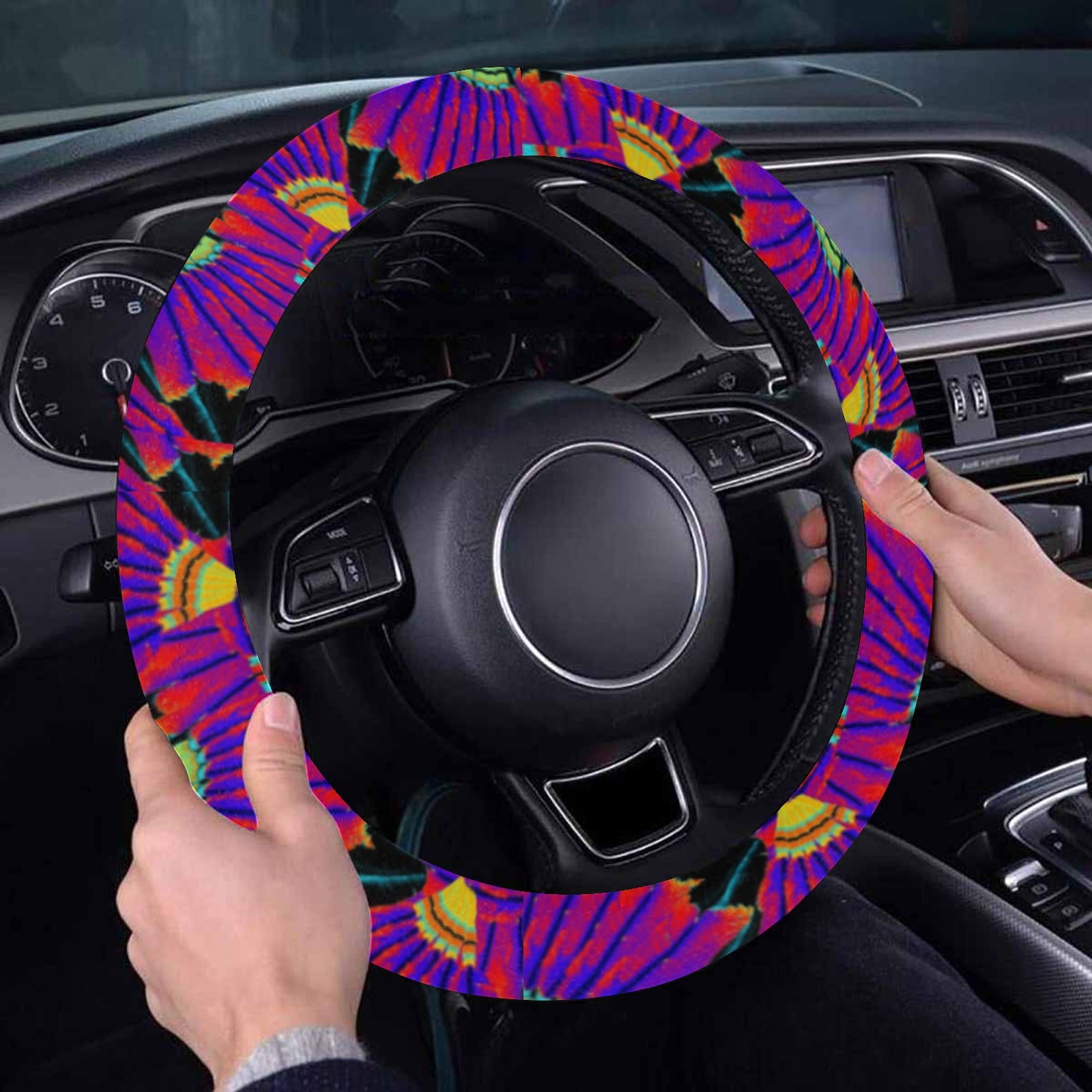 Eagle Feather Remix Steering Wheel Cover with Elastic Edge