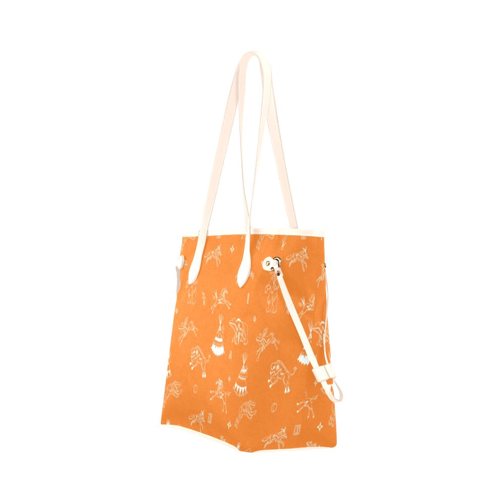 Ledger Dabbles Orange Clover Canvas Tote Bag