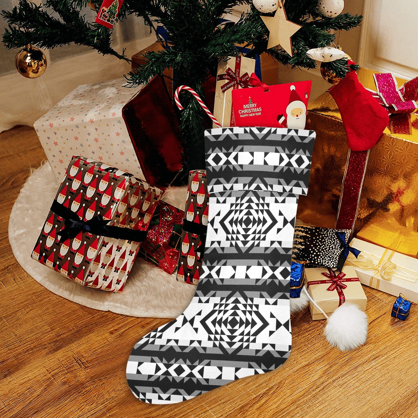 Black Rose Blizzard Christmas Stocking