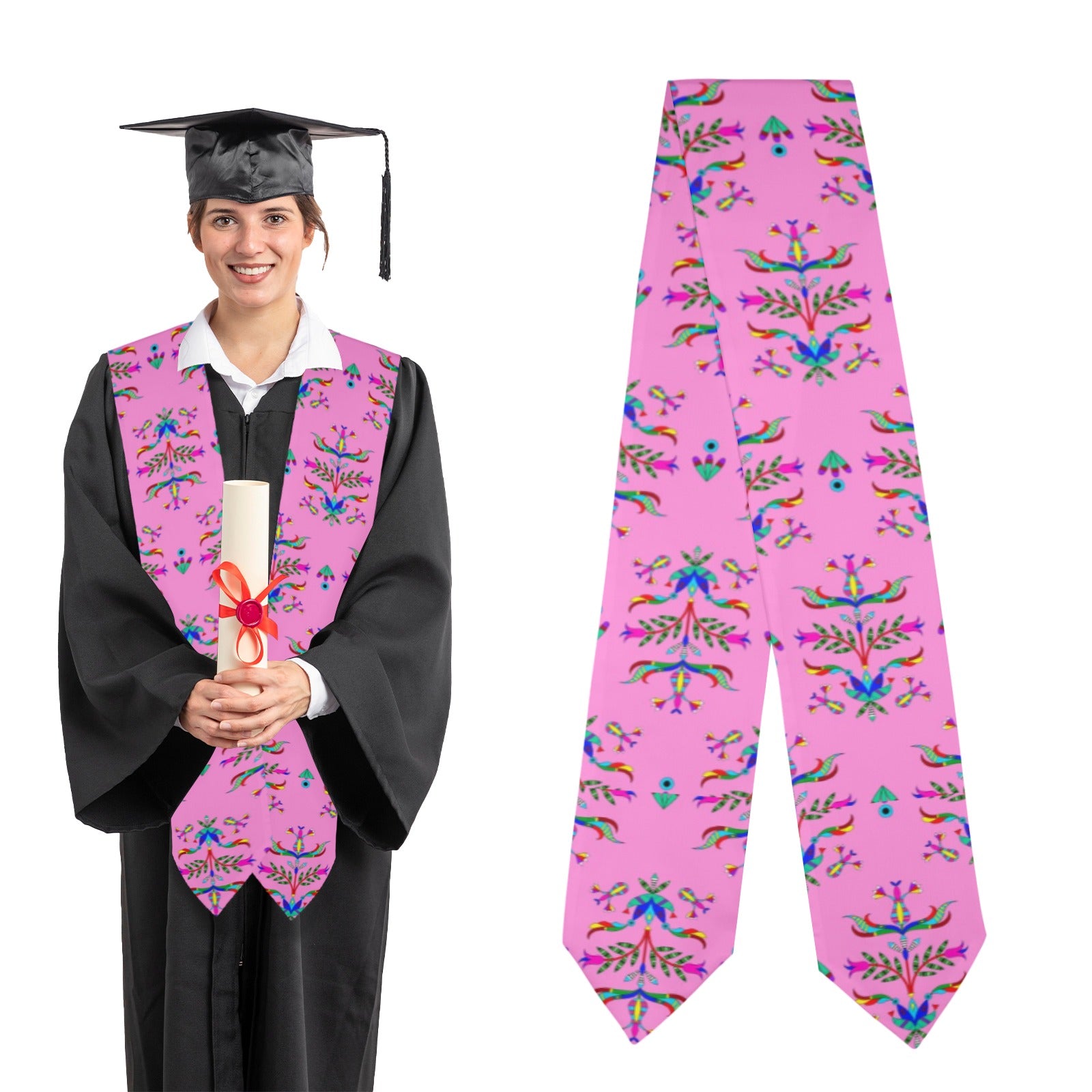 Dakota Damask Cheyenne Pink Graduation Stole