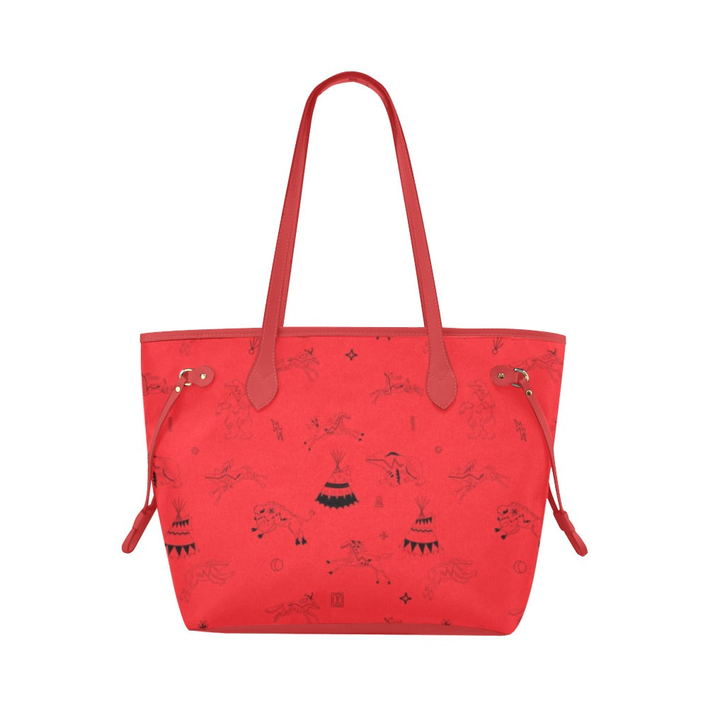 Ledger Dabbles Red Clover Canvas Tote Bag