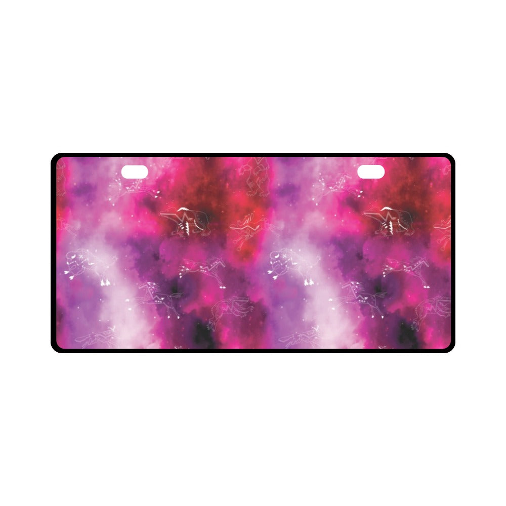 Animal Ancestors 8 Gaseous Clouds Pink and Red License Plate