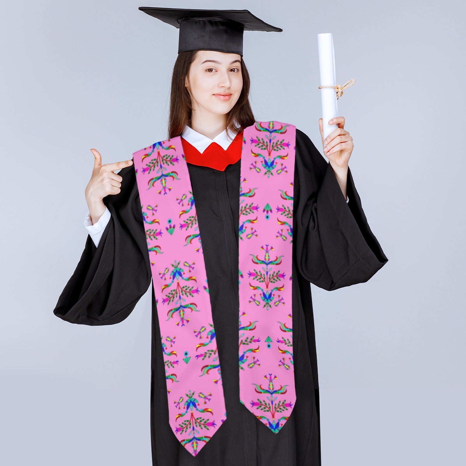 Dakota Damask Cheyenne Pink Graduation Stole