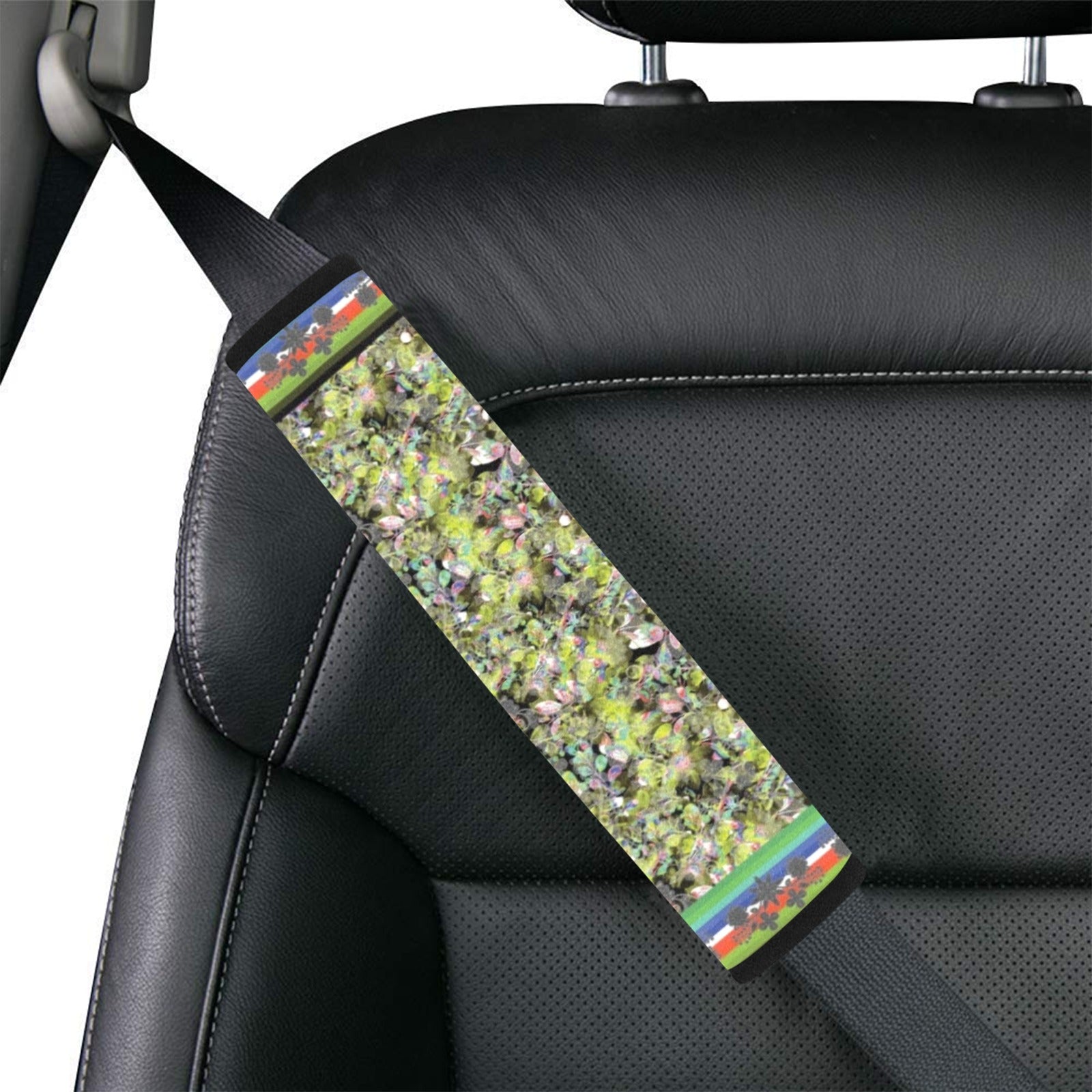 Culture in Nature Green Leaf Car Seat Belt Cover 7''x12.6'' (Pack of 2)