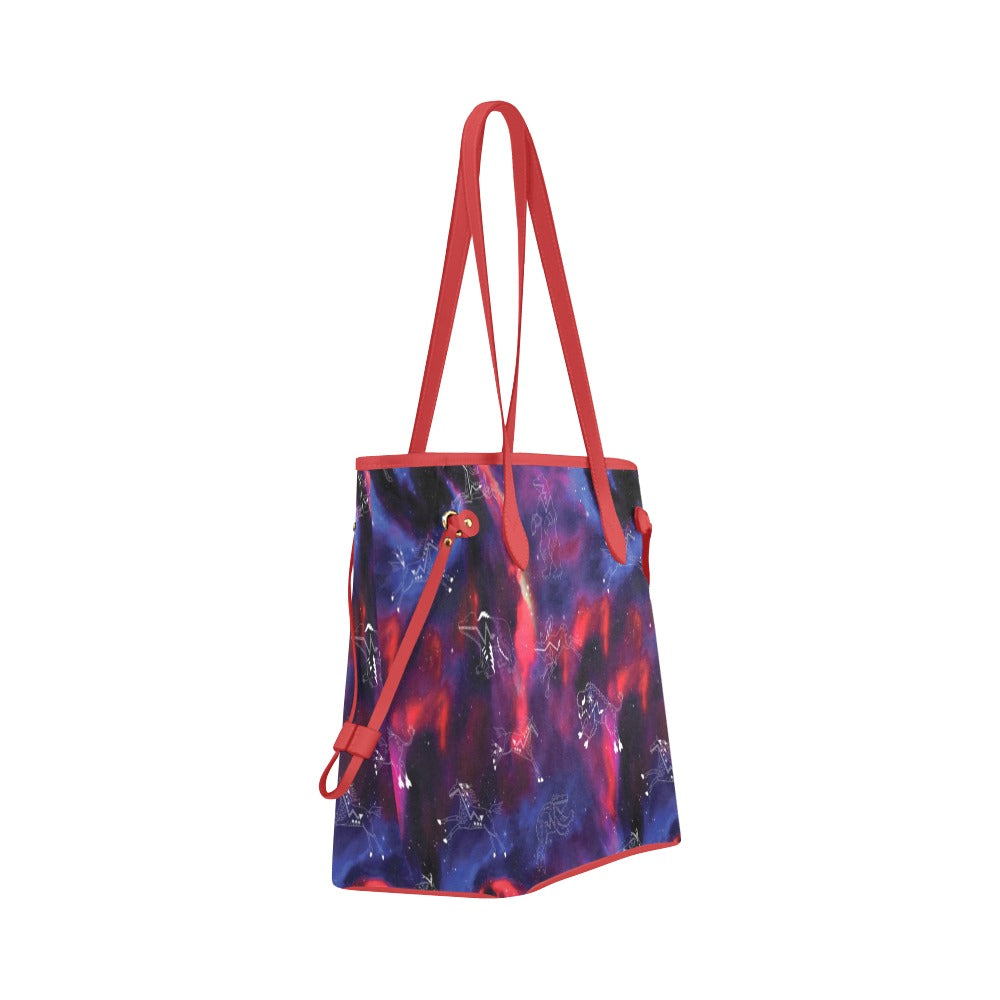 Animal Ancestors 3 Blue Pink Swirl Clover Canvas Tote Bag