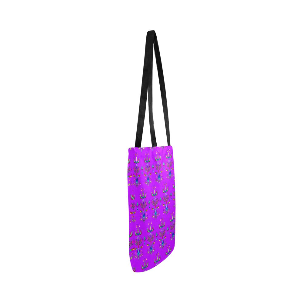 Dakota Damask Purple Reusable Shopping Bag (Two sides)