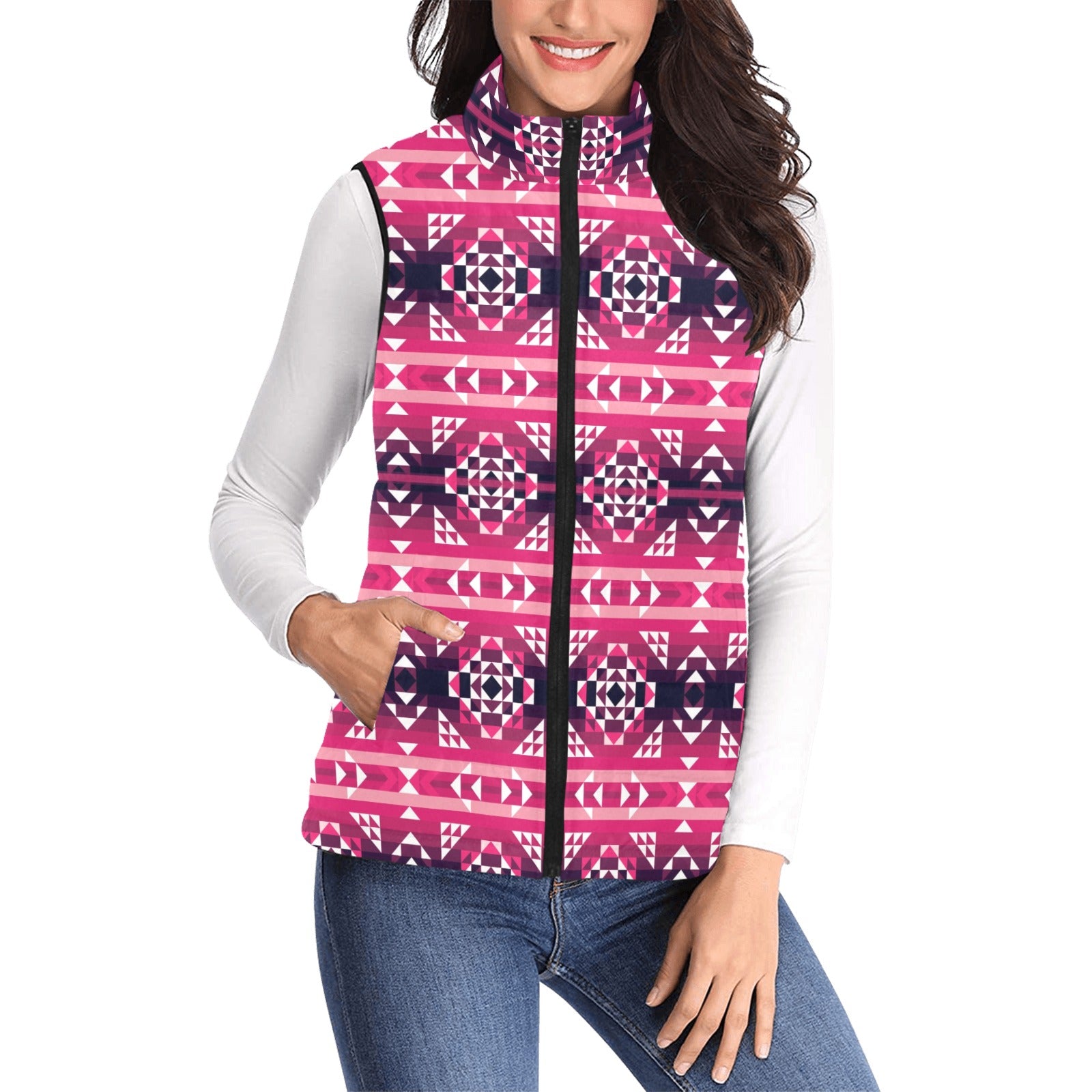 Royal Airspace Red Women's Padded Vest Jacket