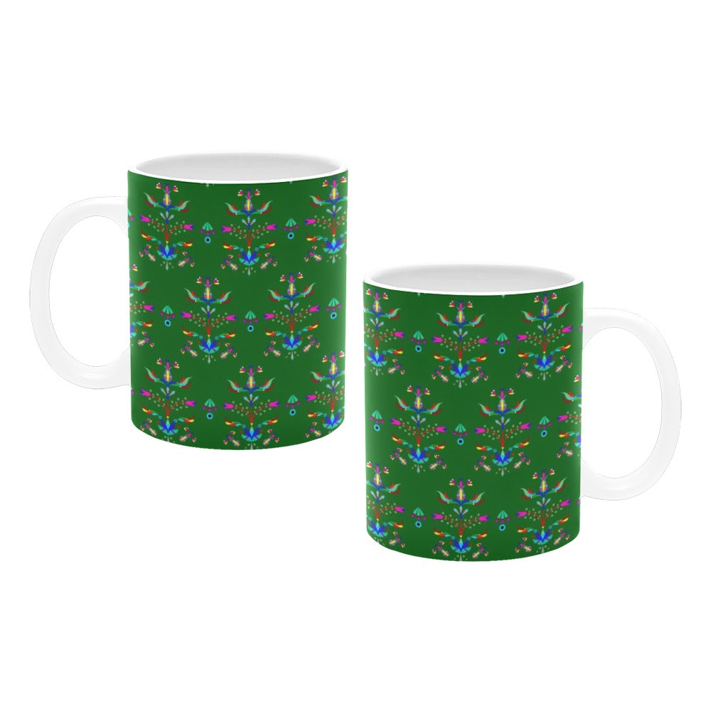 Dakota Damask Green White Mug(11OZ)