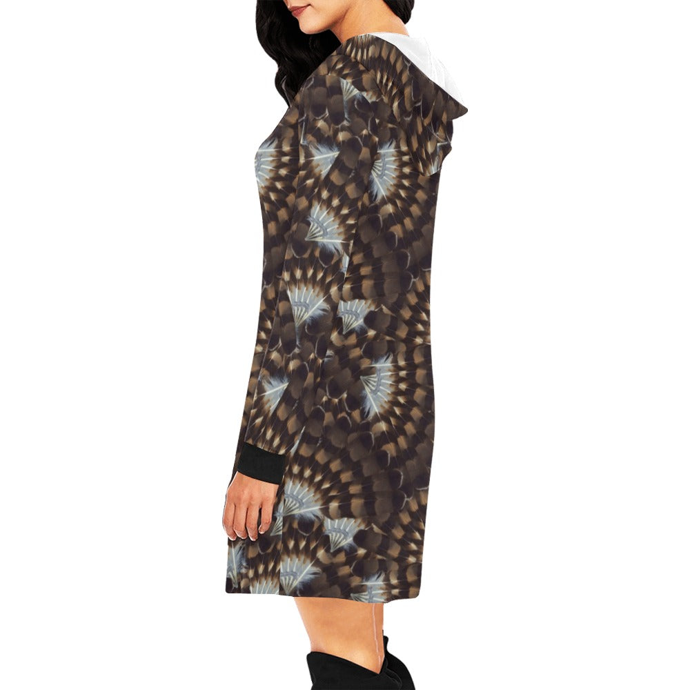 Hawk Feathers Hoodie Dress