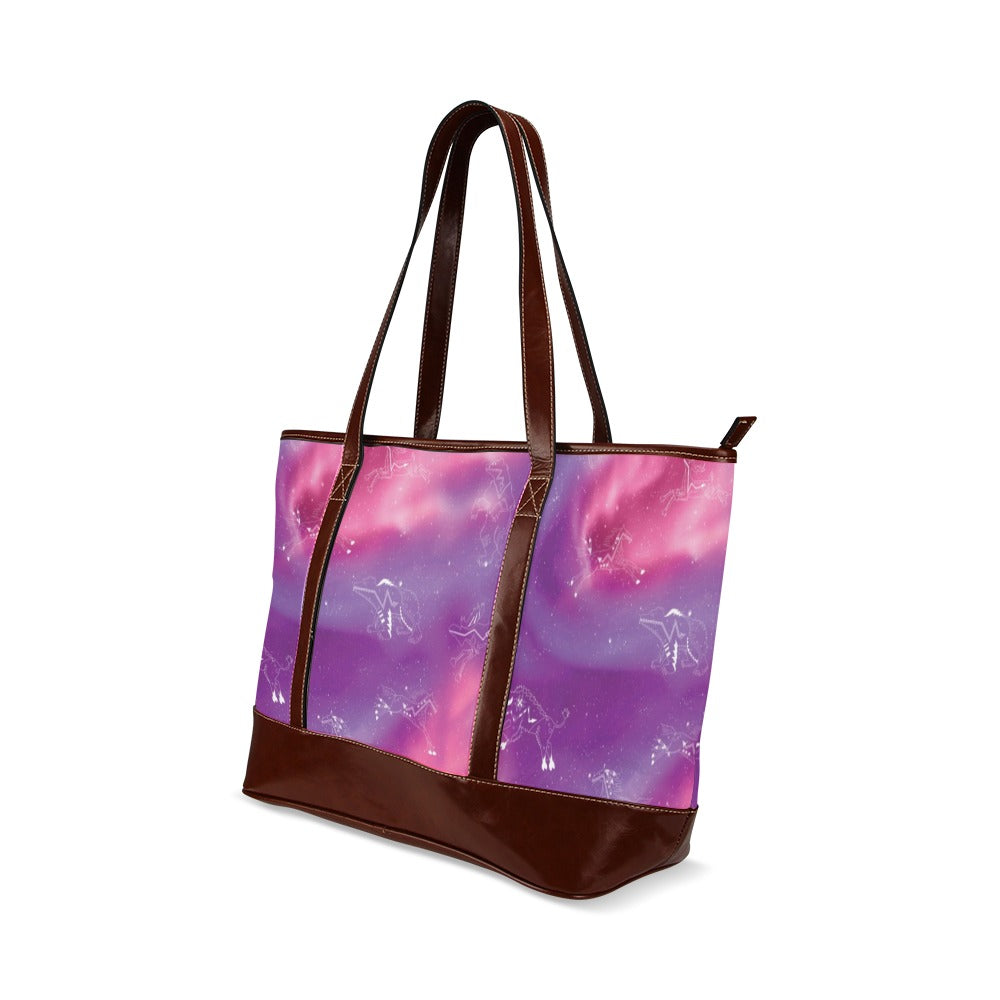 Animal Ancestors 7 Aurora Gases Pink and Purple Tote Handbag