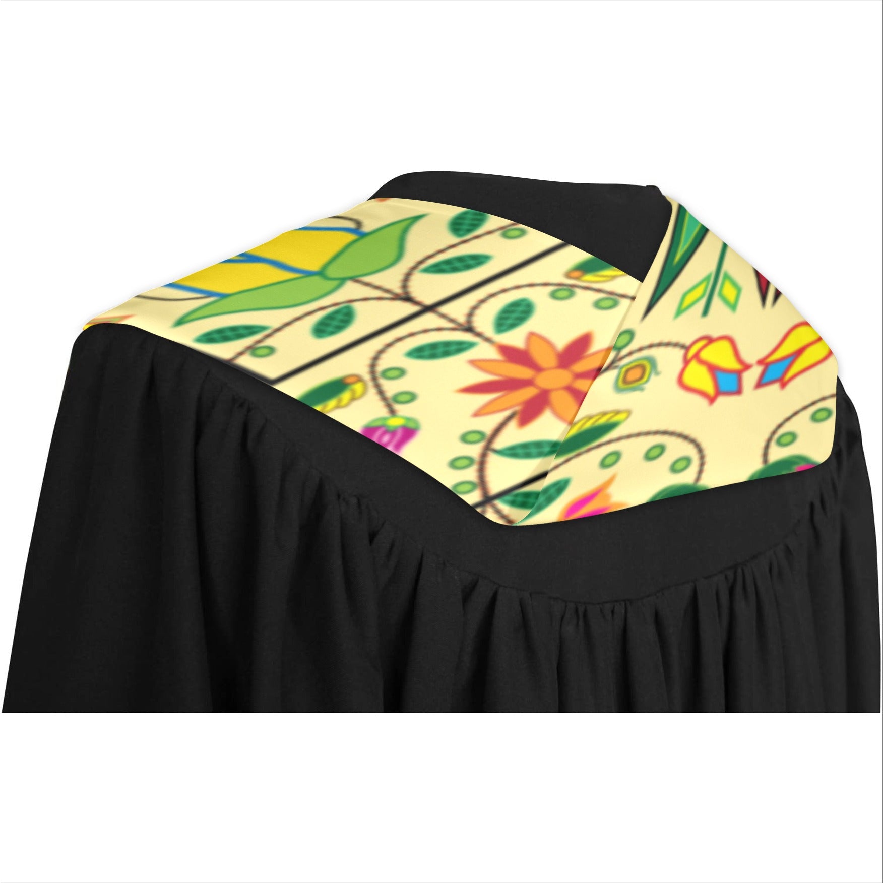 Geometric Floral Summer Vanilla Graduation Stole