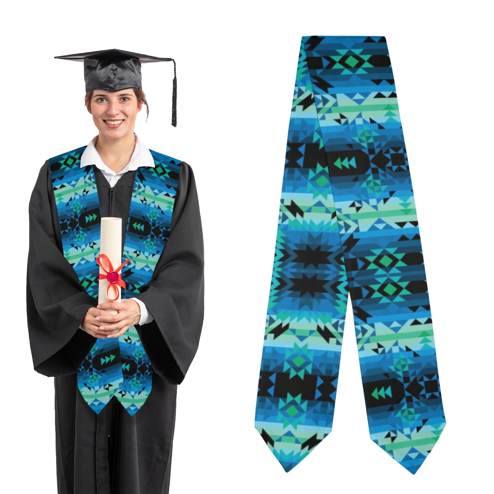 Green Star Graduation Stole